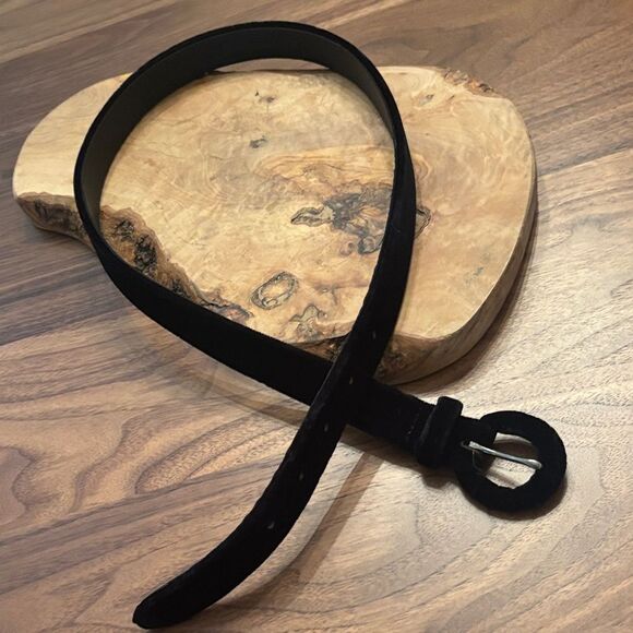 Talbots Black Velvet Velour Belt - M - Picture 1 of 5